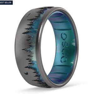 Enso Etched Woodland Silicone Ring size 7
